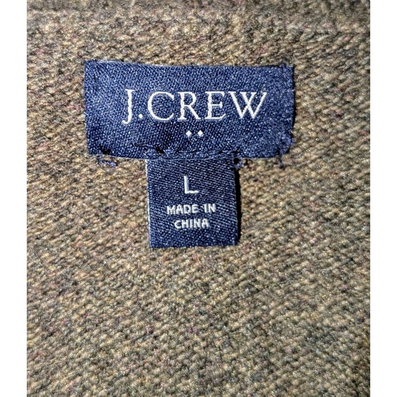 J. Crew Men's Lambswool Blend Crewneck Raglan Sweater Olive Green Size L NWOT - Picture 5 of 9